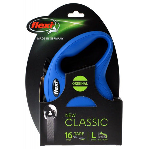 Flexi New Classic Retractable Tape Leash-Blue