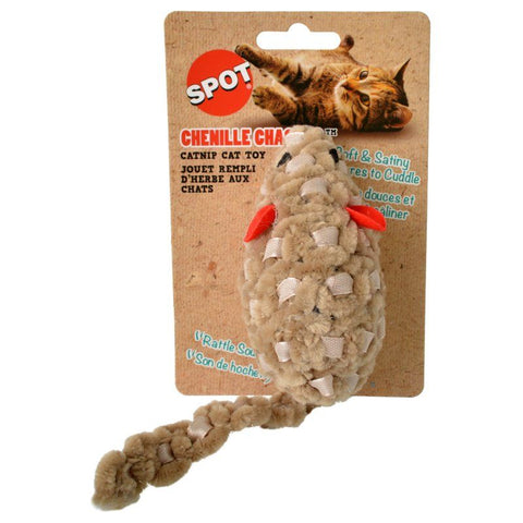 Spot Chenille Chasers Mouse Catnip Toy-Assorted Colors