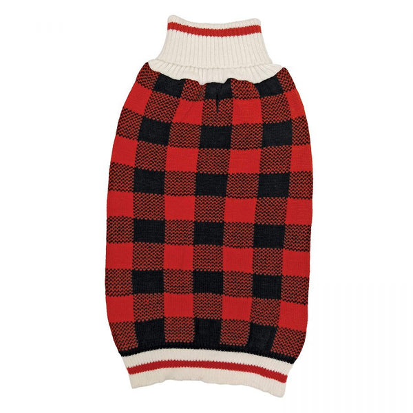 Fashion Pet Plaid Dog Sweater-Red