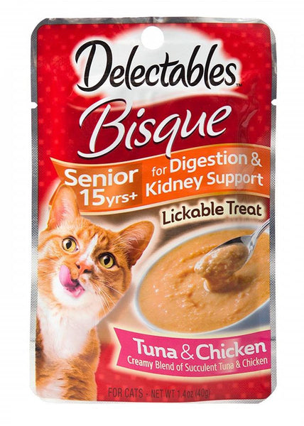 Hartz Delectables Bisque Senior Cat Treats-Tuna & Chicken