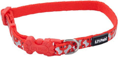 Li'L Pals Reflective Collar-Red with Bones