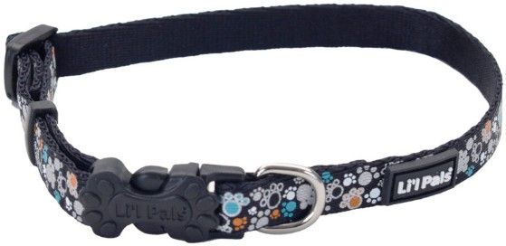 Li'L Pals Reflective Collar-Teal and Orange Paws