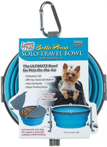 Loving Pets Bella Roma Blue Travel Bowl