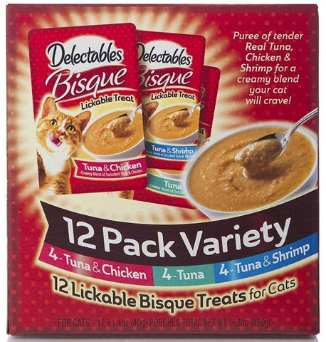 Hartz Delectables Bisque Lickable Treat for Cats-Variety Pack