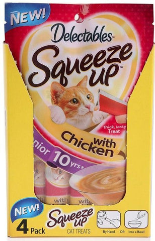 Hartz Delectables Senior Squeeze Up Lickable Cat Treat-Chicken