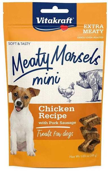 Vitakraft Meaty Morsels Mini Chicken Recipe with Pork Sausage Dog Treat