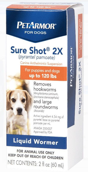 PetArmor Sure Shot 2X Liquid De-Wormer for Puppies and Dogs up to 120 Pounds